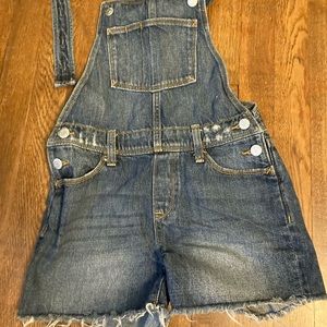 Cut off jean short overalls